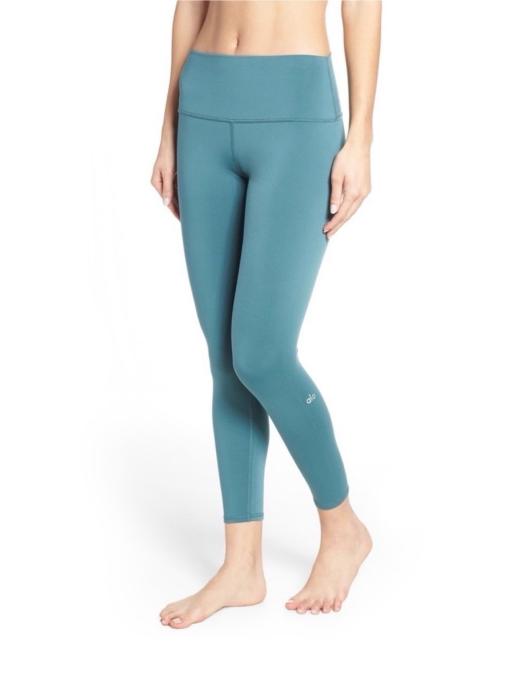 ALO Yoga High-Waist Leggings in Teal Blue-Green